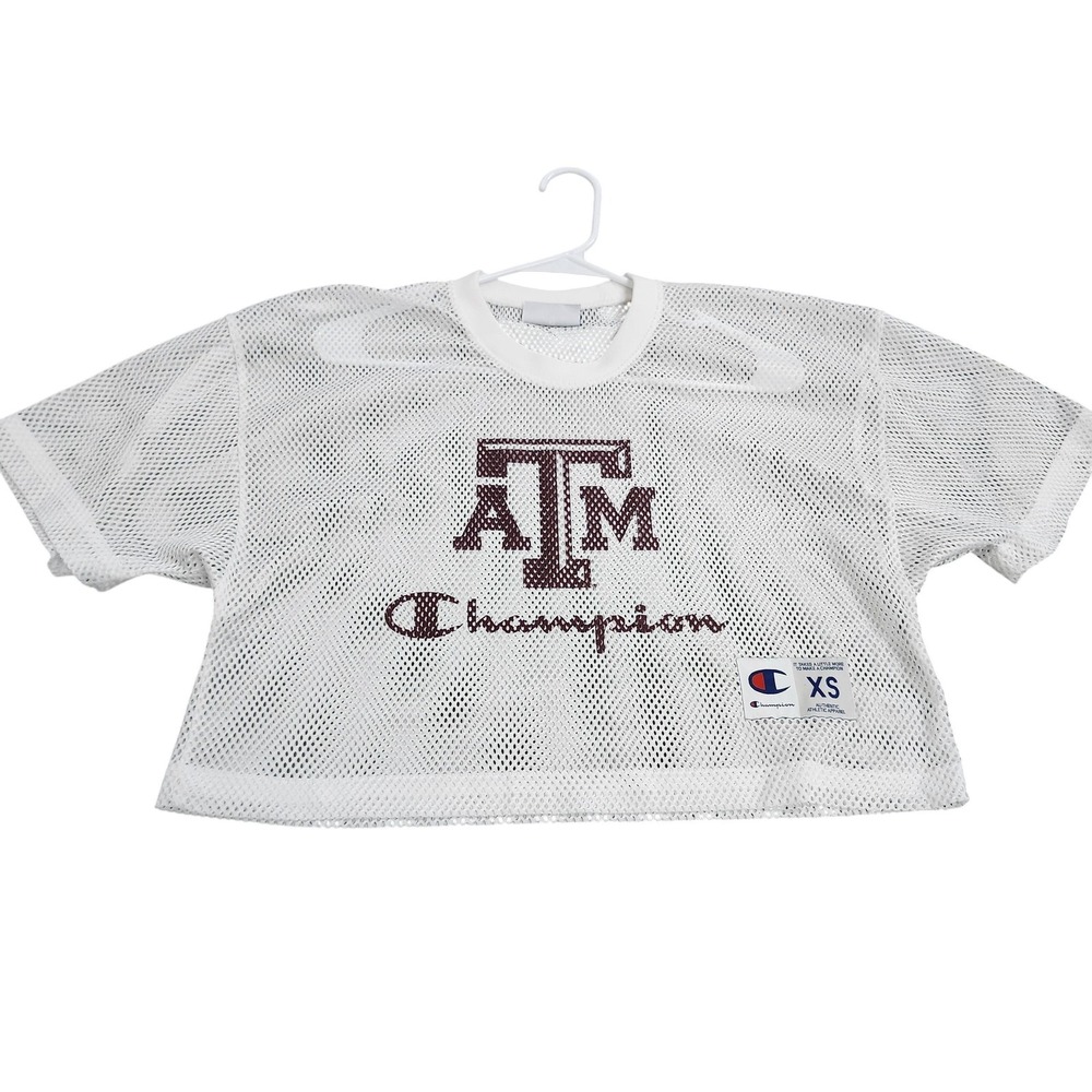 Texas A&M Aggies Jersey Mens XS White NCAA Football Champion Mesh Practice Top